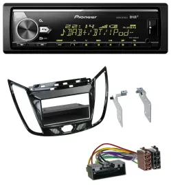 Автомагнитола для Ford C-Max/Kuga Pioneer Bluetooth, USB, DAB, MP3, черная (рояльный лак)