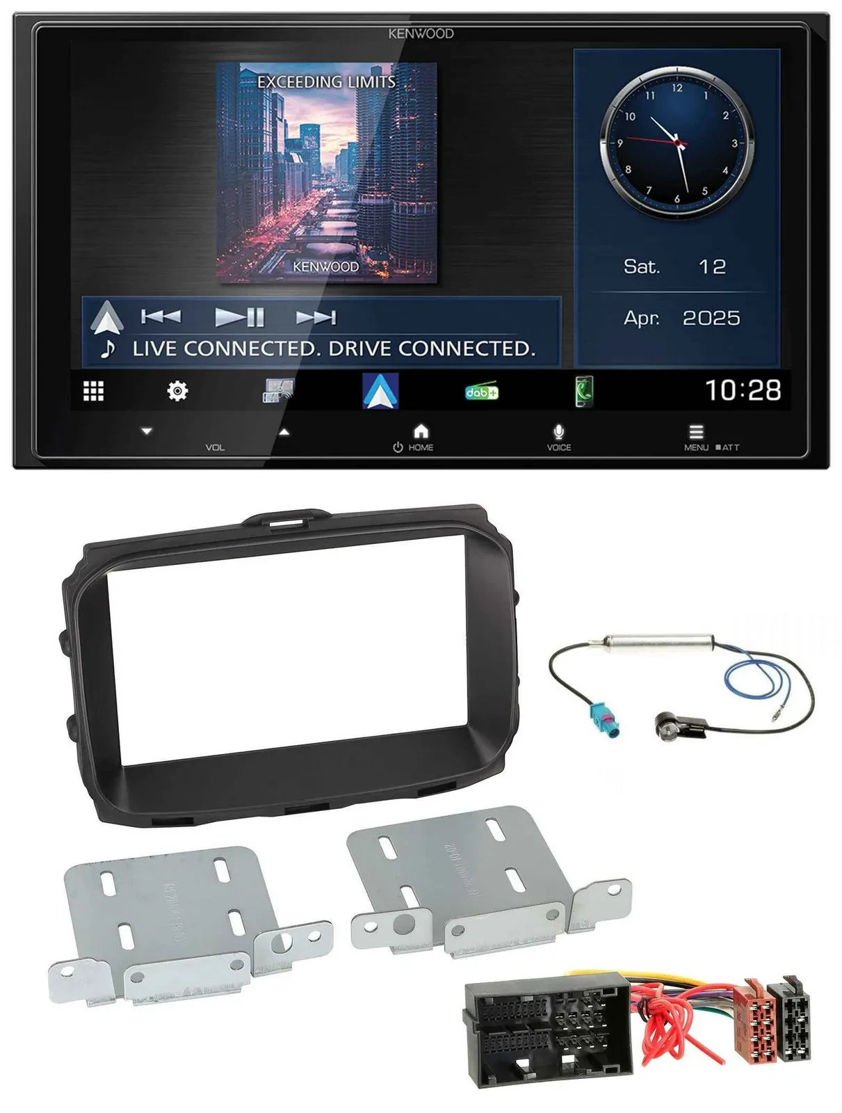 Автомагнитола Kenwood 2DIN, Bluetooth, DAB, USB, MP3 для Alfa Romeo Giulietta 940 Facelift