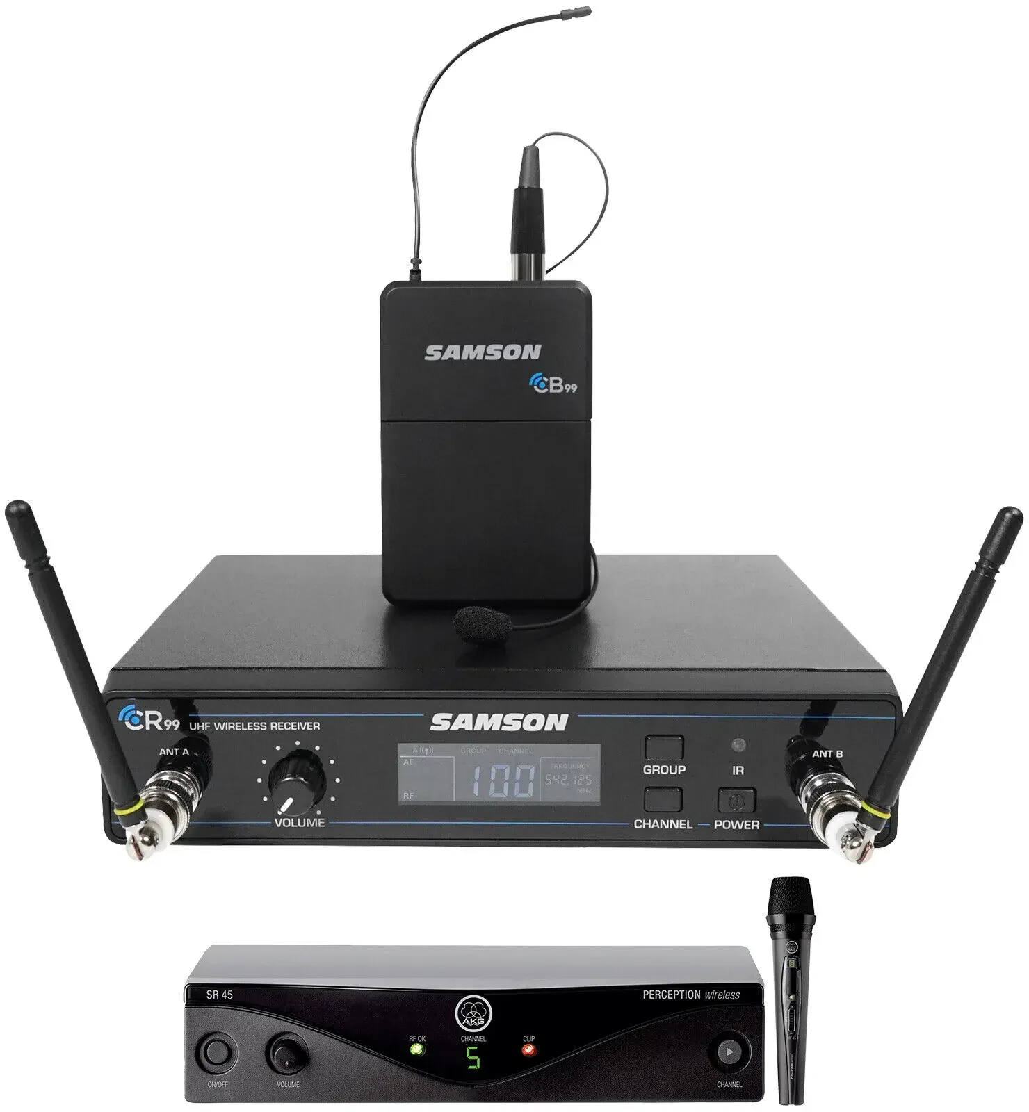 Микрофонная радиосистема для презентаций Samson Concert 99 Presentation LM10 (набор) + AKG Perception Wireless 45