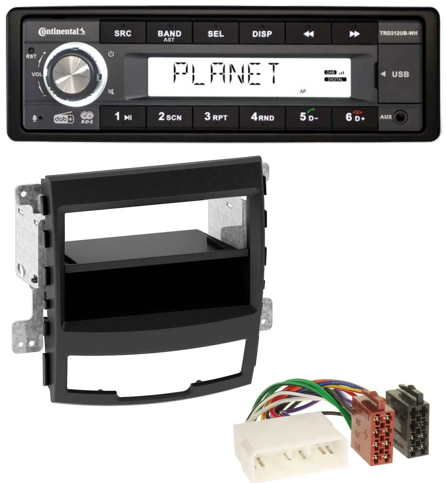 Continental USB 1DIN AUX DAB MP3 Autoradio für SsangYong Korando CK 2010-2013
