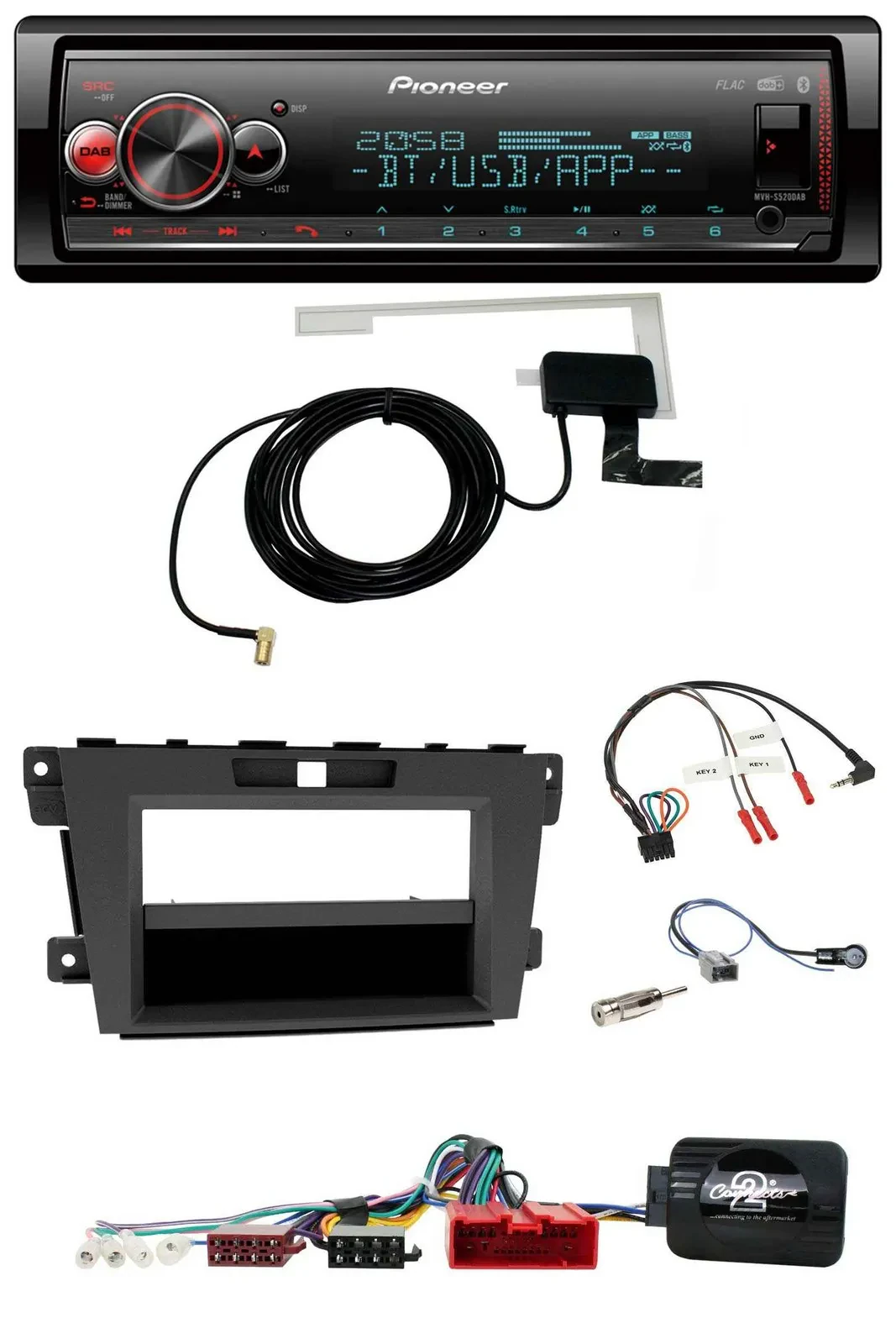 Pioneer Bluetooth DAB USB Lenkrad Autoradio für Mazda CX-7 2009-2013