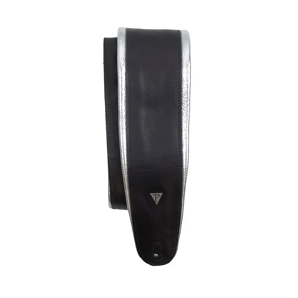 Ремень для гитары Perri's Silver Lining Padded Leather Guitar Strap Black 3.5 in.
