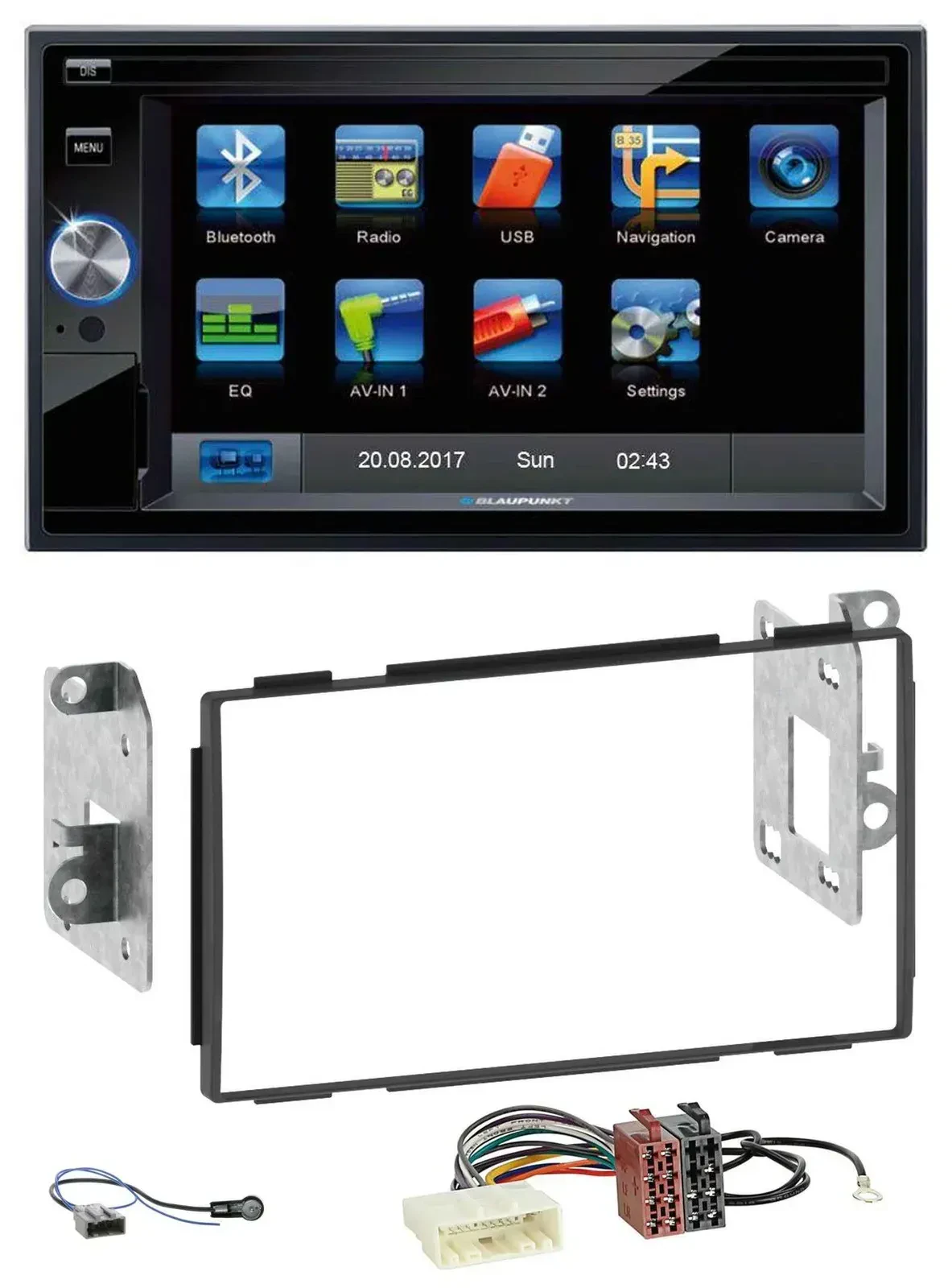 Автомагнитола для Nissan Qashqai (2007–2013) Blaupunkt 2DIN, Bluetooth, USB, AUX, SD, MP3