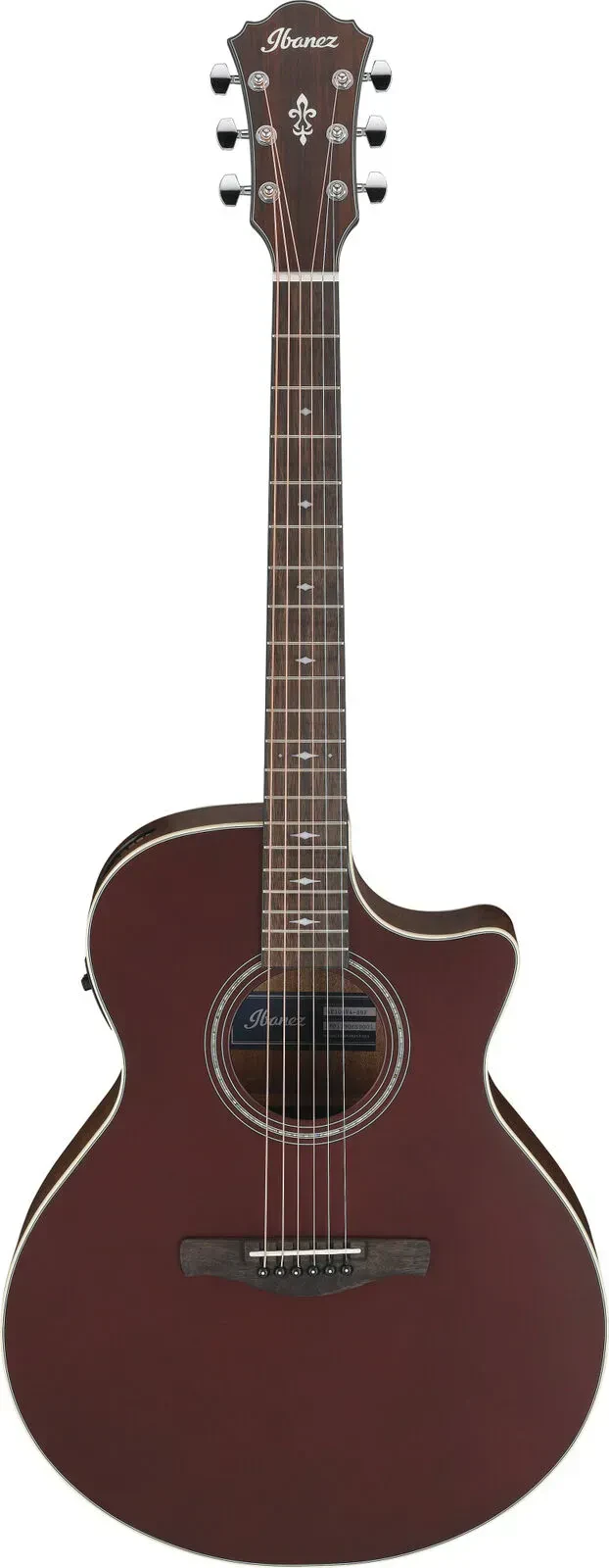Электроакустическая гитара Ibanez AE100-BUF Grand Auditorium, 6-струнная, Burgundy Flat