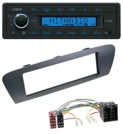 VDO AUX Bluetooth USB MP3 Autoradio für Renault Scenic (ab 09) - grau