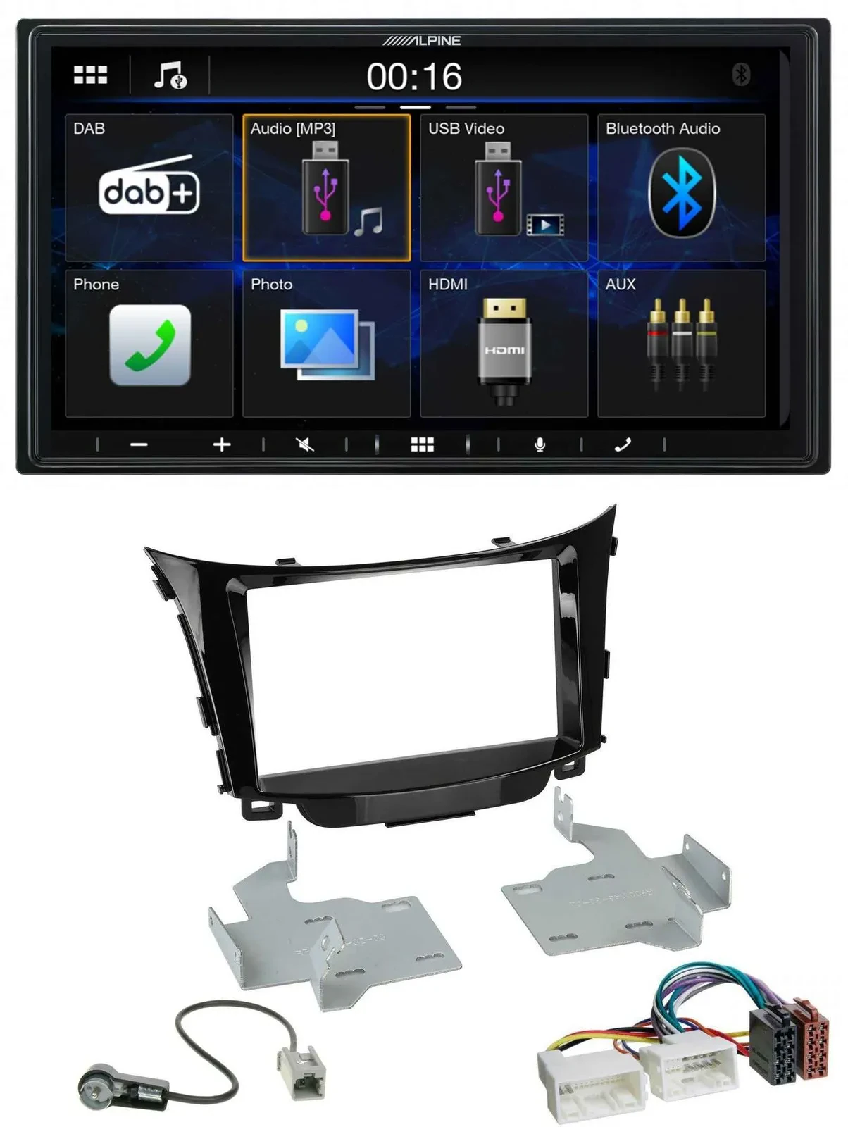 Alpine Bluetooth 2DIN MP3 DAB USB Autoradio für Hyundai i30 (ab 12)