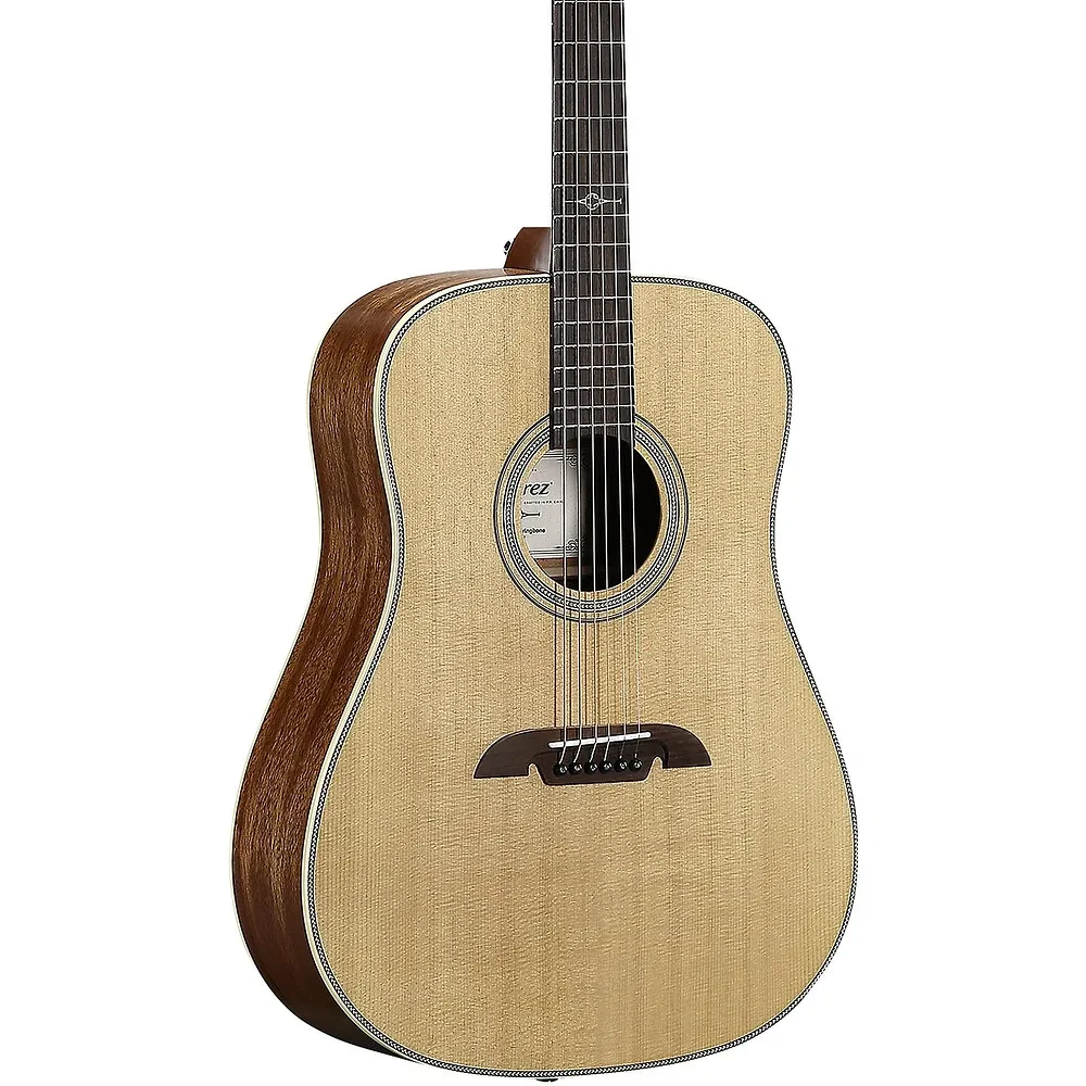 Alvarez AD60 Herringbone Dreadnought Acoustic Guitar  Natural