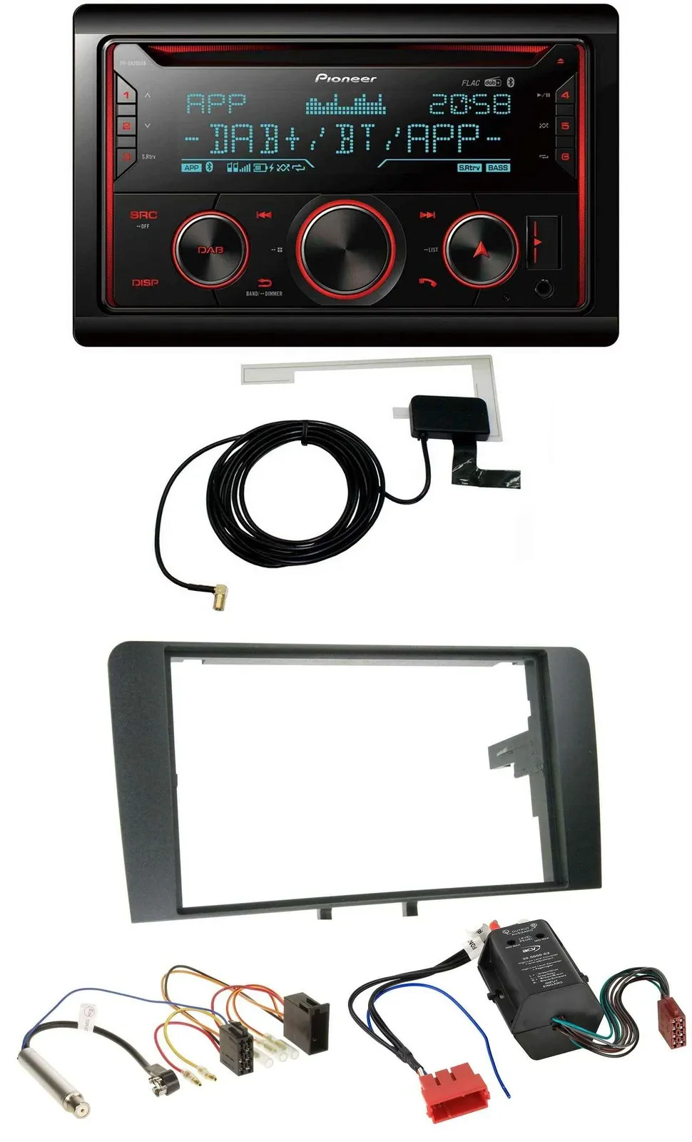 Pioneer 2DIN MP3 DAB USB CD Bluetooth Autoradio für Audi A3 03-06 8P Bose Aktivs