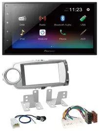 Pioneer USB Bluetooth DAB 2DIN MP3 Autoradio für Toyota Yaris 2011-2014 silber