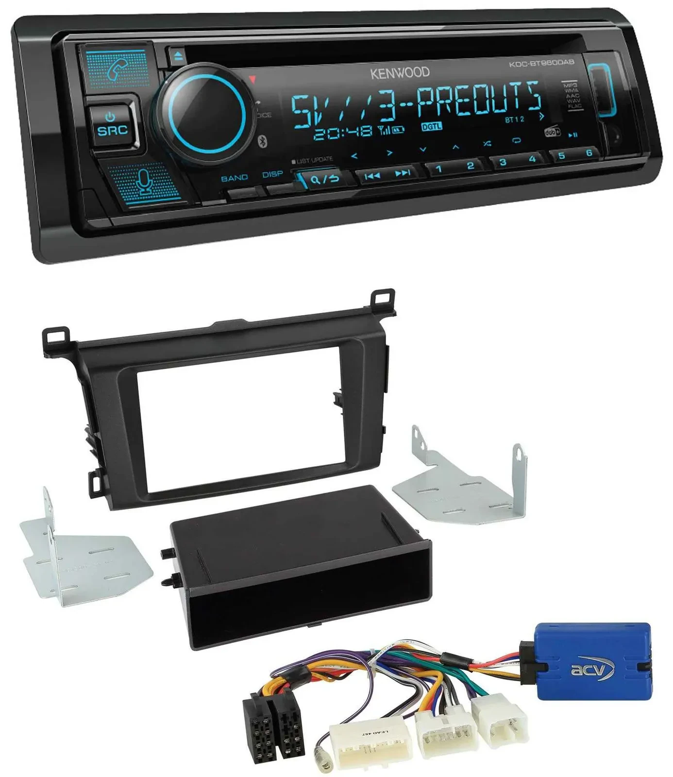 Автомагнитола для Toyota RAV4 (с 2013) Kenwood Bluetooth USB CD MP3 DAB