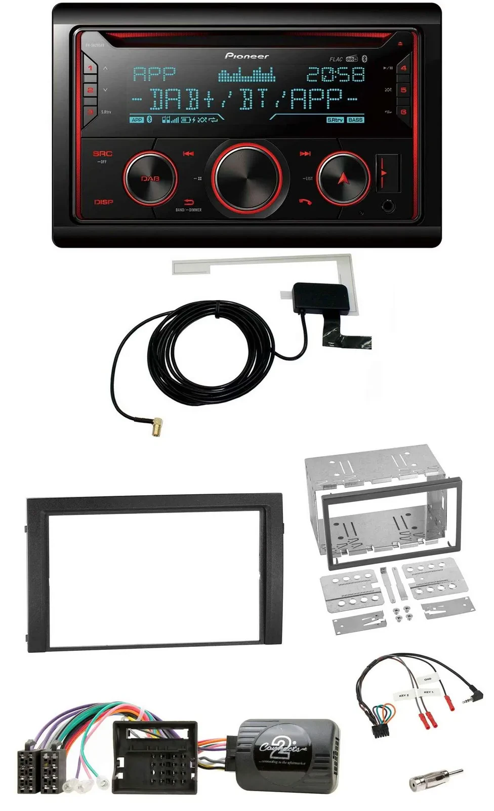 Автомагнитола Pioneer 2DIN, DAB, USB, CD, Bluetooth для Skoda Fabia 6Y (2004–2007)