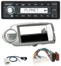 Continental USB MP3 AUX 1DIN Autoradio für Toyota Yaris (11-14) - silber