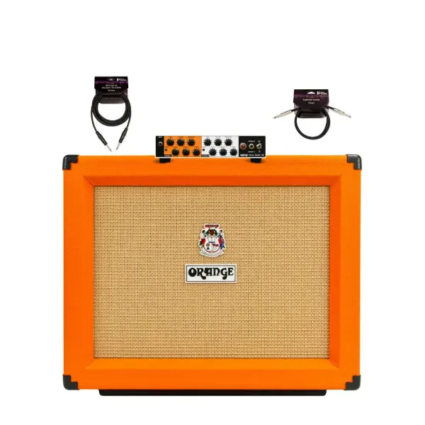 Orange Dual Baby 100 White Guitar Head and PPC112 60W Cabinet Bundle