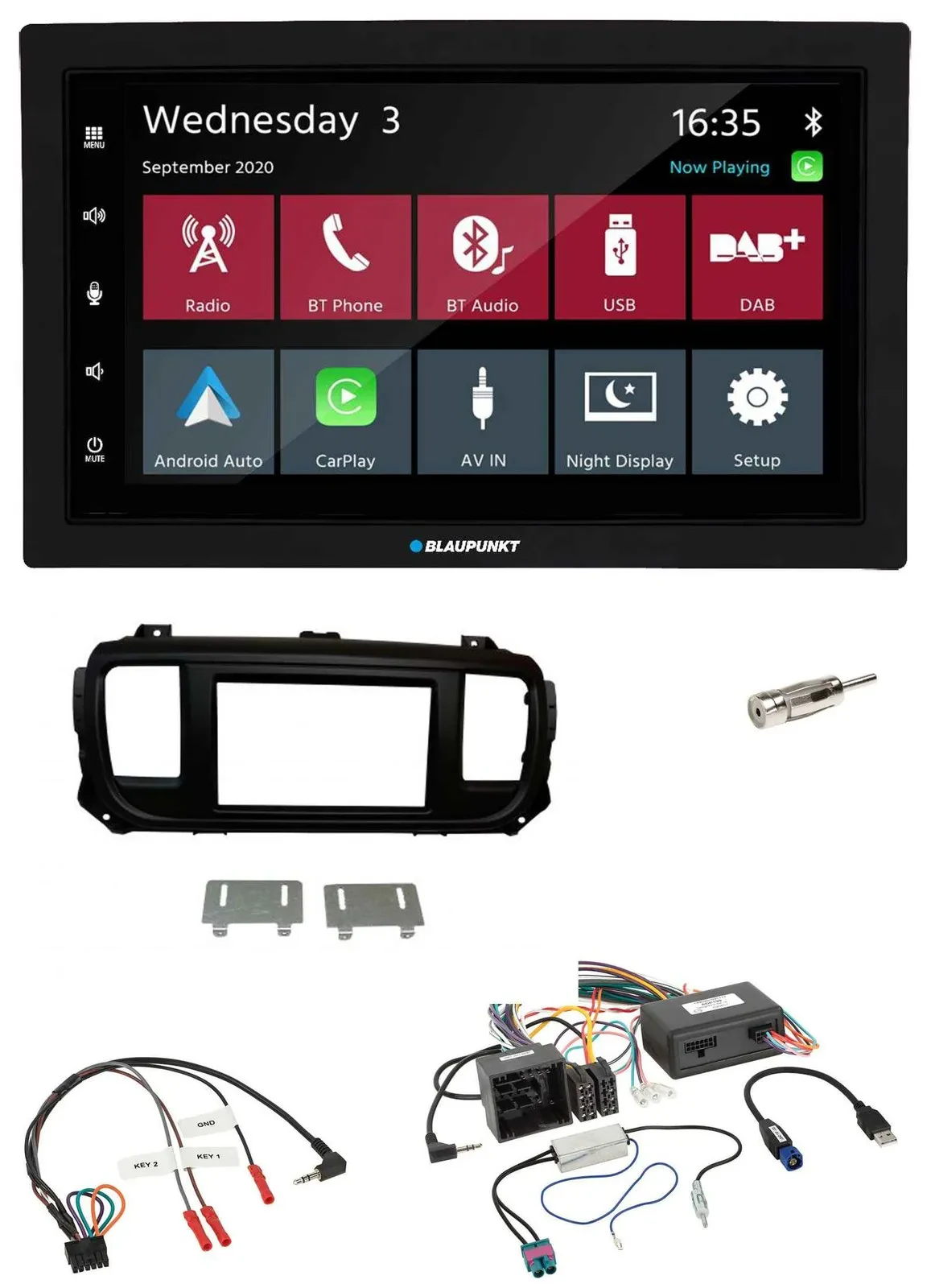 Blaupunkt 2DIN Lenkrad USB Bluetooth DAB Autoradio für Citroen Jumpy Spacetourer