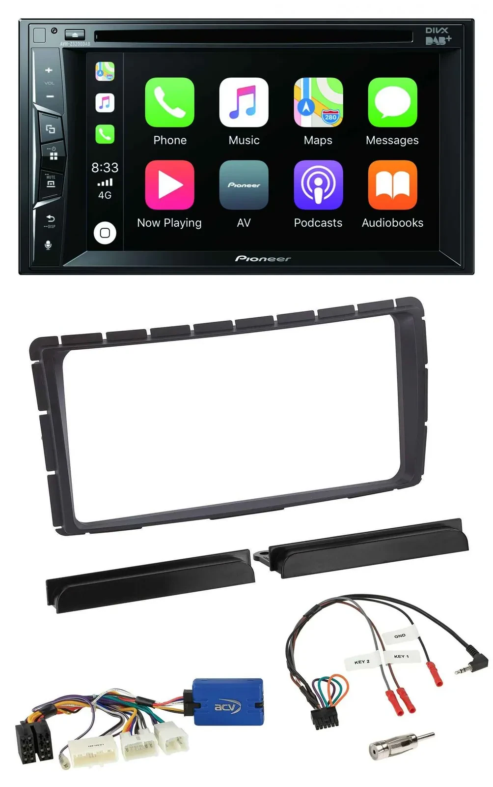 Pioneer Lenkrad USB DVD Bluetooth DAB 2DIN Autoradio für Toyota Hilux ab 2011 28