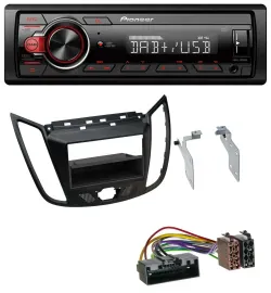 Pioneer MP3 1DIN DAB USB AUX Autoradio für Ford C-Max Kuga matt schwarz