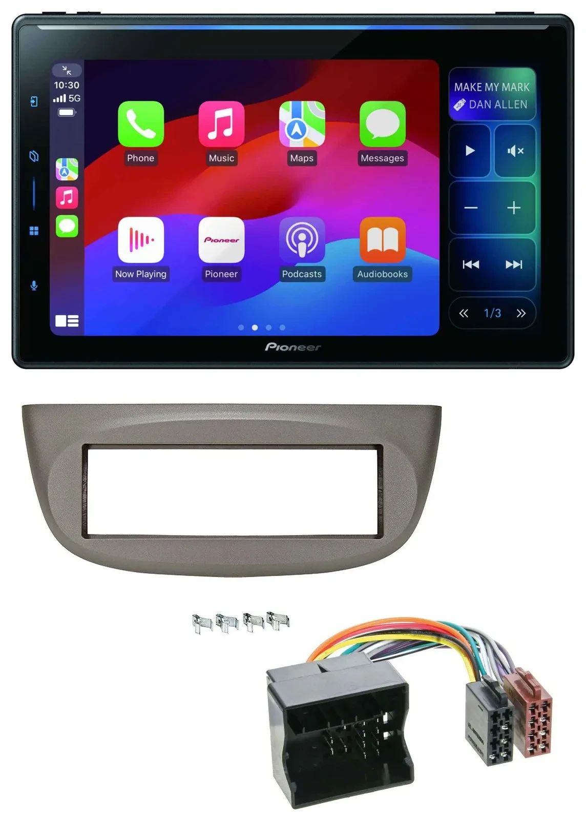 Pioneer Bluetooth DAB MP3 USB Autoradio für Renault Twingo 07-14 beige-grau