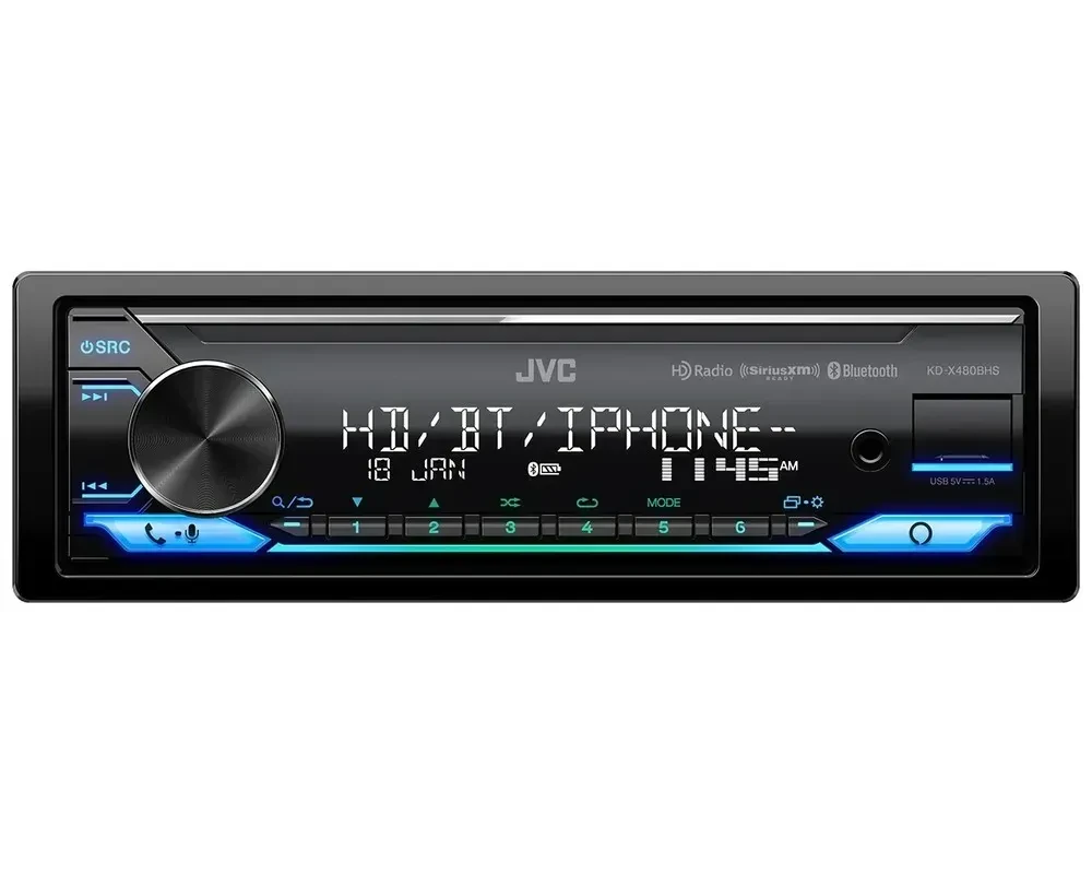 Автомагнитола JVC KD-X480BHS 1-DIN, укороченное шасси, цифровой ресивер