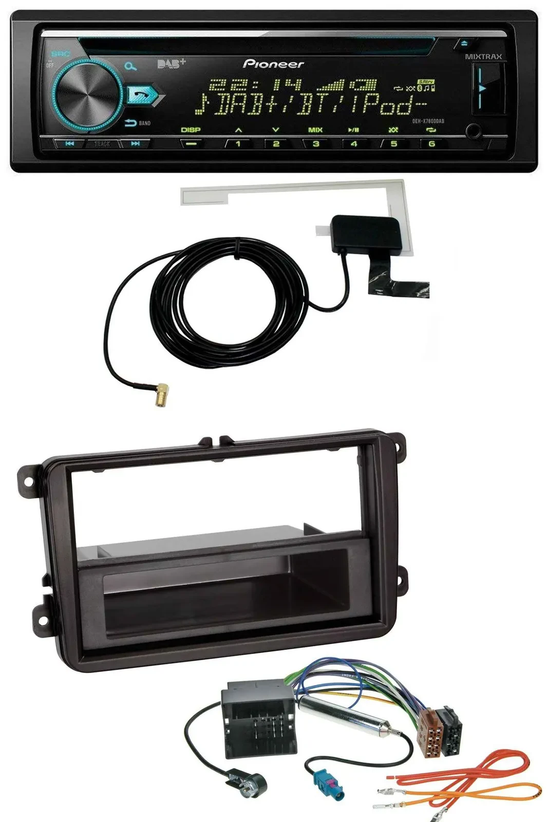 Pioneer MP3 AUX CD USB DAB Autoradio für VW Sharan ab 10 Tiguan ab 07 Touran ab