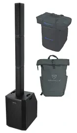 Активная акустическая система Rockville TITAN ARRAY SYSTEM V2 колонная, сабвуфер 10", серый, с рюкзаком