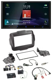JVC USB Bluetooth 2DIN DAB Lenkrad Autoradio für Jeep Renegade ab 2015