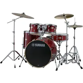 Б/У Ударная установка Yamaha Stage Custom Birch (набор, 5 шт.), бас-барабан 22", бордовый (Cranberry Red)