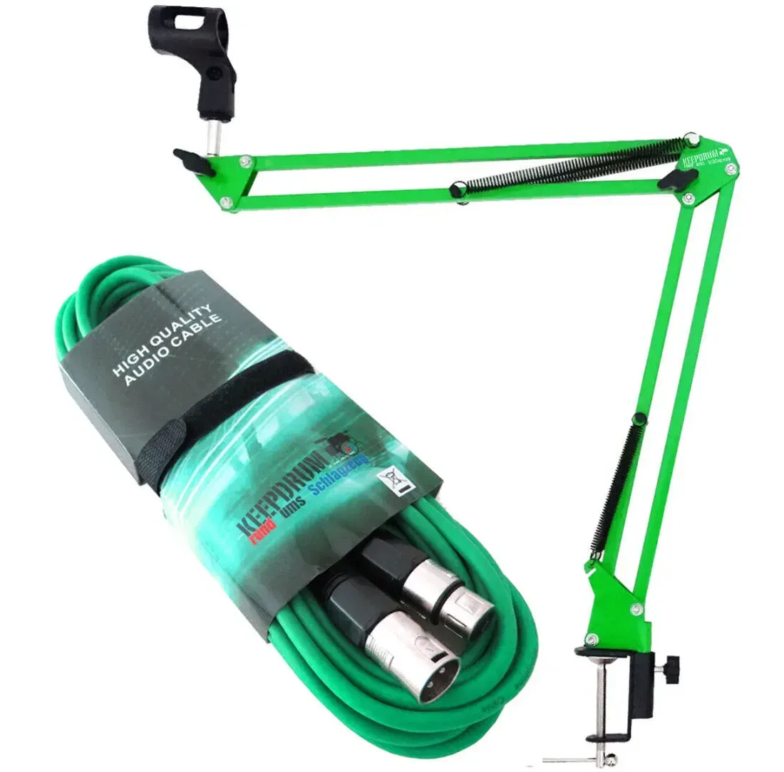 Стойка для микрофона keepdrum NB35 GR Green с кабелем