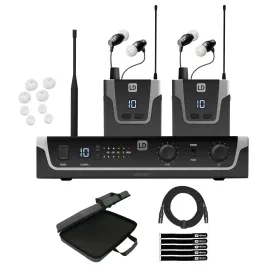 LD Systems U304.7 IEM TWIN In-Ear Twin Wireless Pack w Earphones & Case