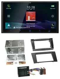 JVC USB Bluetooth 2DIN DAB MP3 Autoradio für Mercedes E-Klasse S211 03-09 Rubber