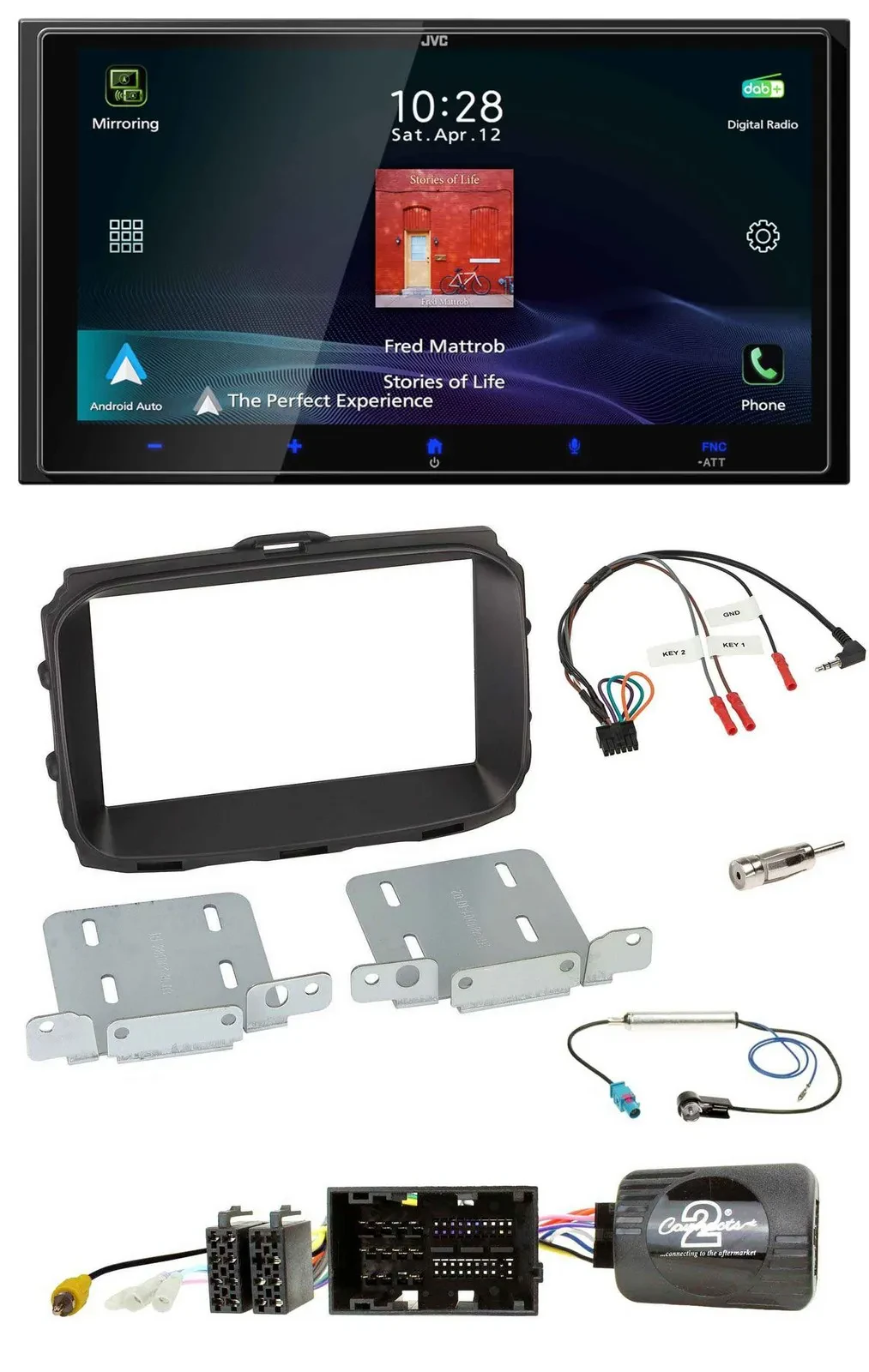 JVC USB Bluetooth 2DIN DAB Lenkrad Autoradio für Alfa Giulietta 2013-2021 940 Fa
