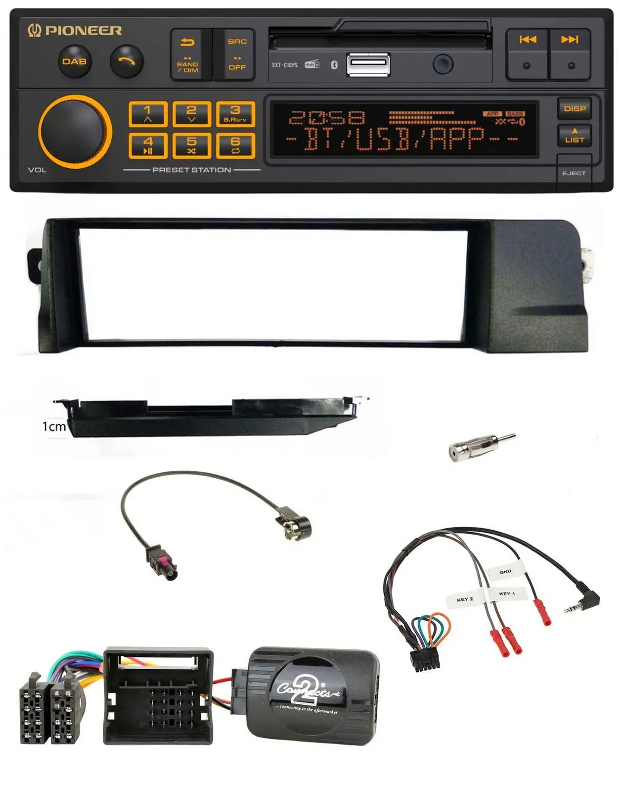 Pioneer DAB Lenkrad USB Bluetooth Autoradio für BMW 3er E46 Profi 2001-2007