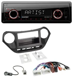 Blaupunkt SD USB 1DIN MP3 AUX Autoradio für Hyundai i10 (ab 2013) AUX USB