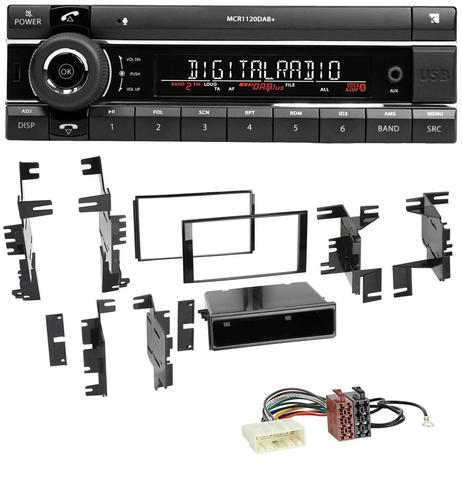 Kienzle Bluetooth MP3 USB DAB Autoradio für Nissan Cube ab 09 Frontier ab 13 Juk