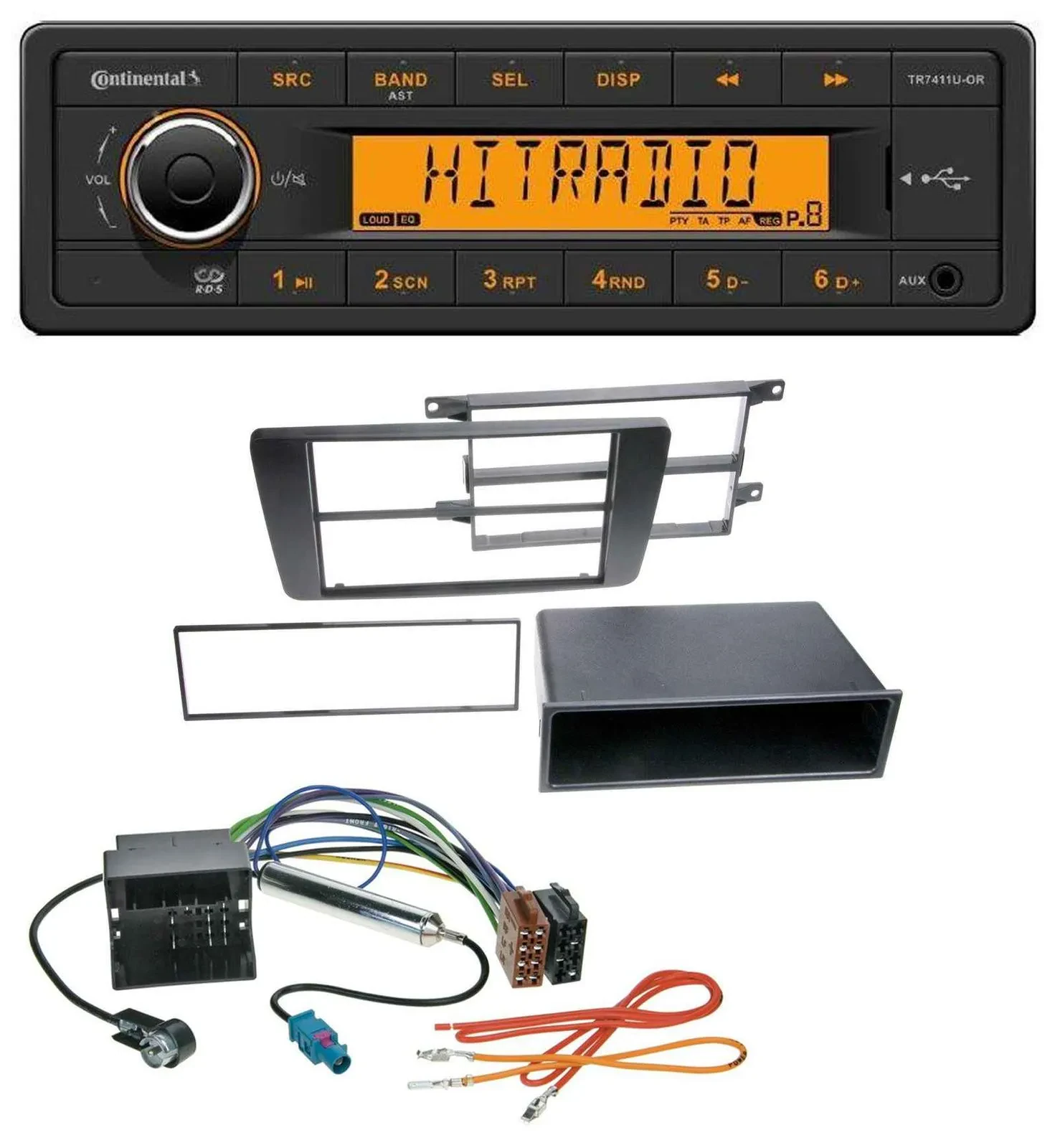 Continental 1DIN USB AUX MP3 Autoradio für Skoda Octavia II 2004-2013 Yeti ab 20