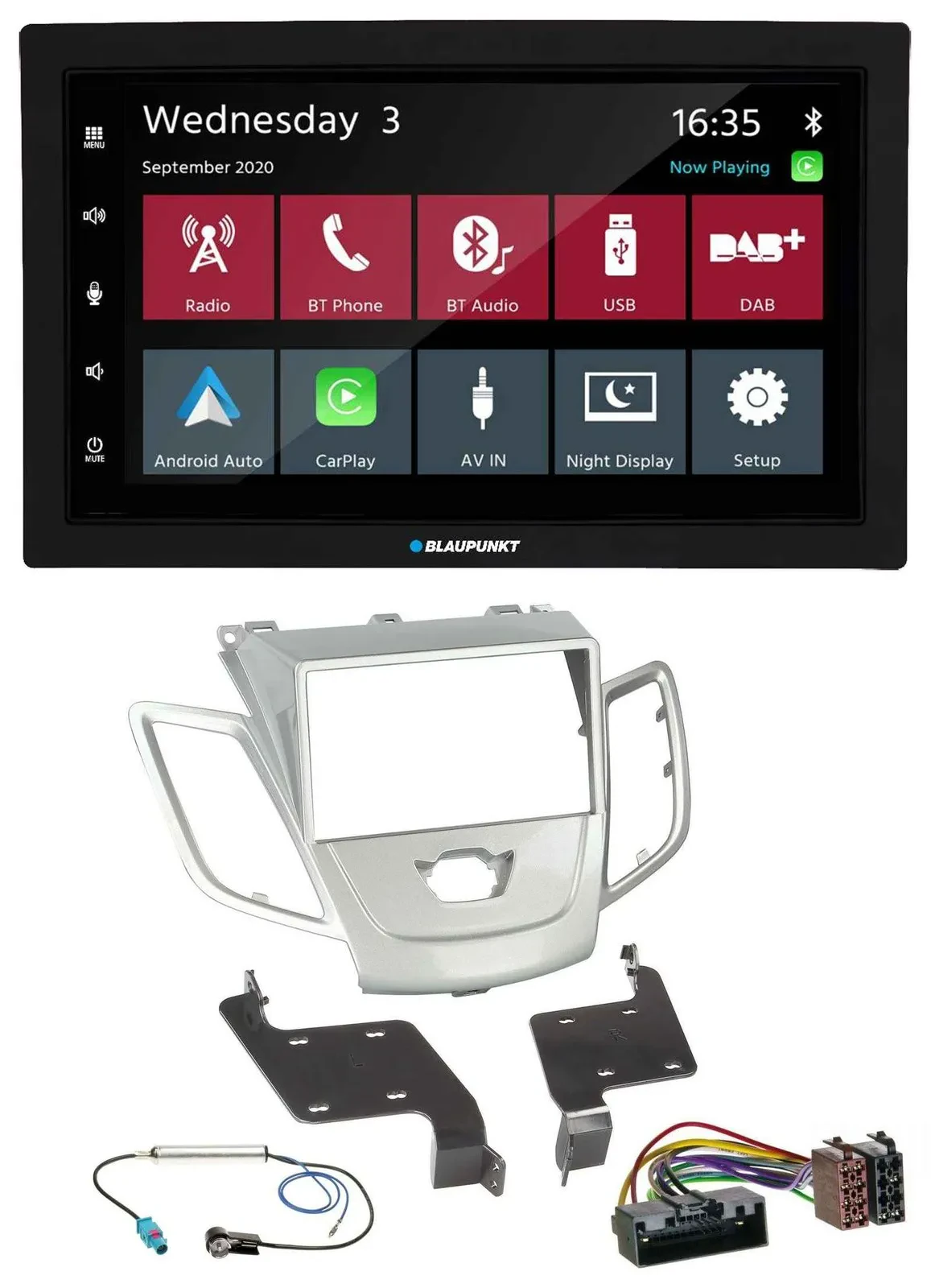 Blaupunkt 2DIN MP3 USB Bluetooth DAB Autoradio für Ford Fiesta 2010-2017 silber