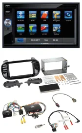 Blaupunkt 2DIN Bluetooth TMC USB Lenkrad SD Navigation für Fiat 500 2014-2015 sc