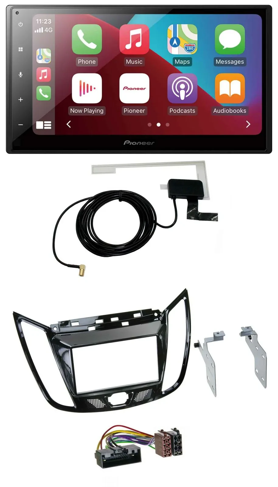 Автомагнитола Pioneer 2DIN USB Bluetooth DAB MP3 для Ford C-Max/Kuga черный (глянцевый)