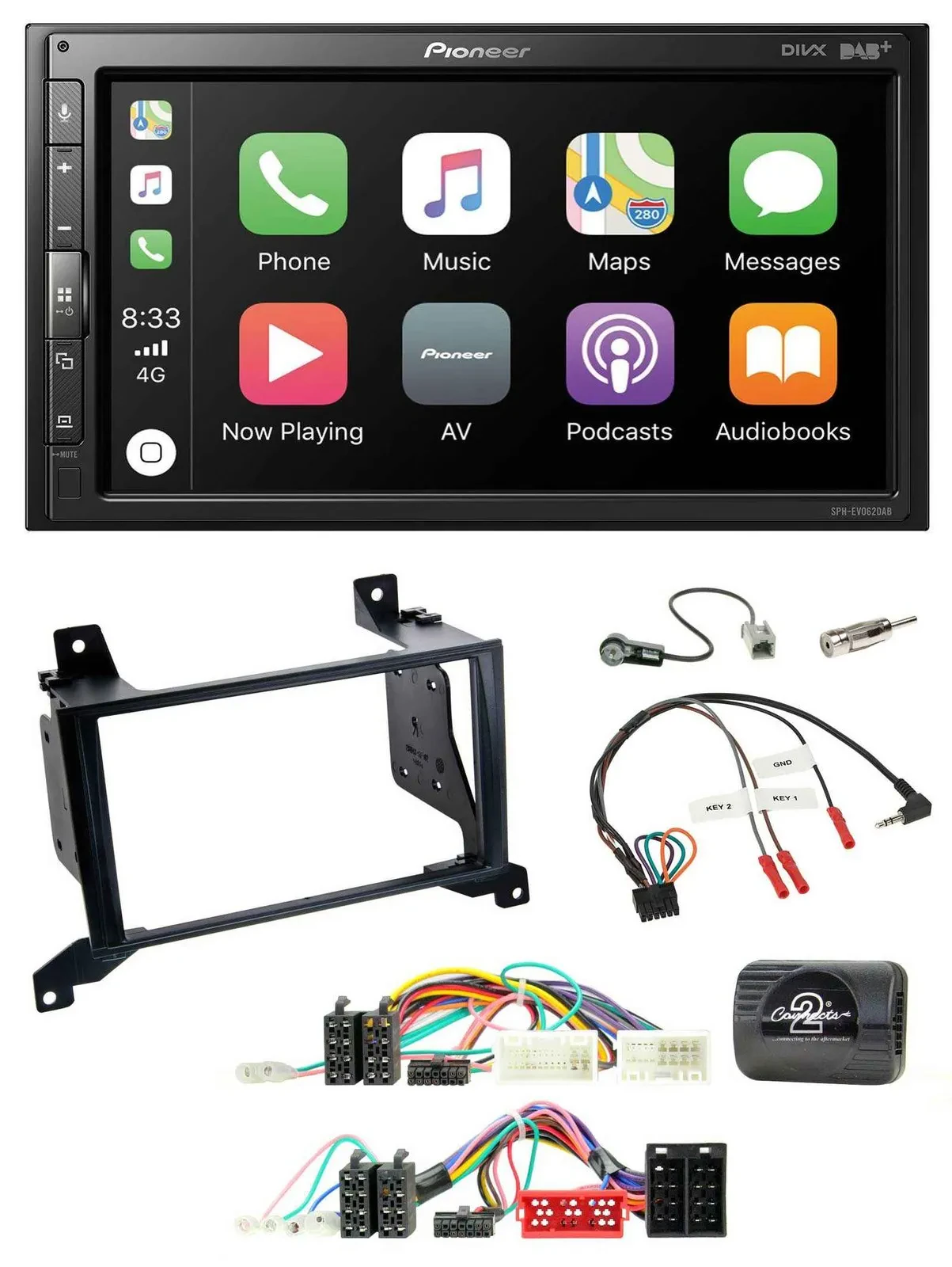 Pioneer USB Lenkrad DAB 2DIN Bluetooth Autoradio für Hyundai Santa Fe CM 2009-20