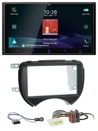 JVC USB Bluetooth 2DIN DAB MP3 Autoradio für Nissan Micra 10-13 schwarz