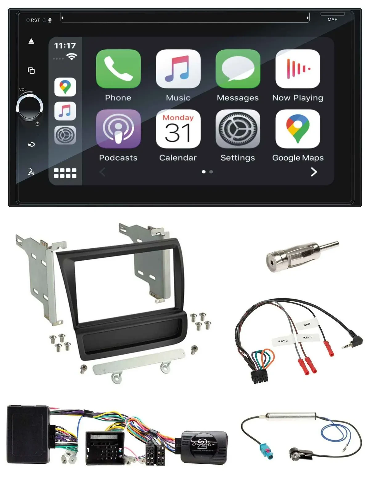 Blaupunkt DAB Lenkrad TMC Bluetooth USB 2DIN Navigation für Audi R8 42 2006-2015