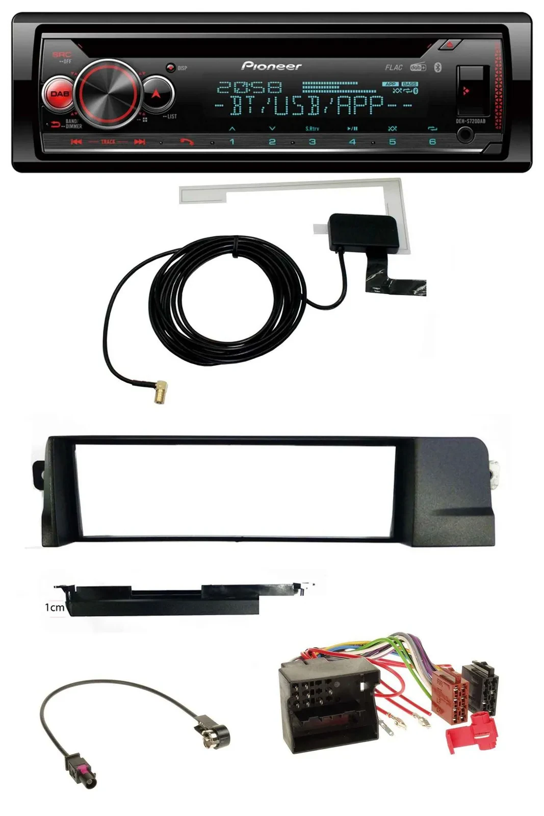 Pioneer DAB CD MP3 USB Bluetooth Autoradio für BMW 3er E46 Profiversion Quadlock