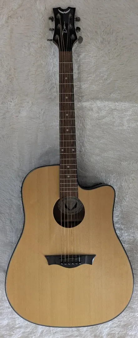 Dean AX DCE GN Dreadnought, Gloss Natural Acoustic Electric Cutaway Guitar