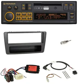 Pioneer DAB Lenkrad USB Bluetooth Autoradio für Honda Civic 01-03 schwarz