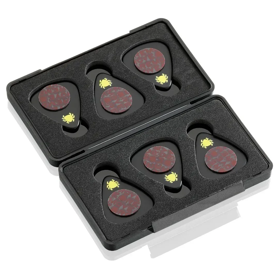 Медиатор для гитары TIK PIK TP-0000026 Heavy, целлулоид, чёрный, самоклеящийся (набор, 6 шт.) с кейсом