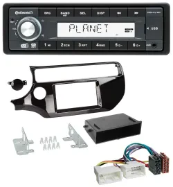 Continental MP3 AUX USB DAB 1DIN Autoradio für Kia Rio UB ab 2015 piano-schwarz