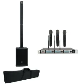 JBL PRX ONE 2000w Column DJ PA Speaker+Sub w/Mixer/DSP/Bluetooth+3 Wireless Mics
