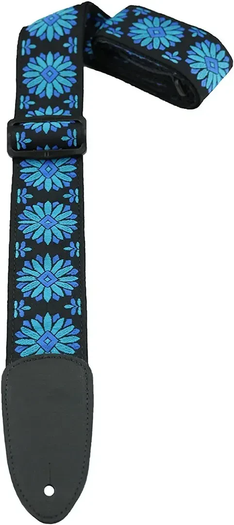 Ремень для гитары Henry Heller HJQ2DX-10 Woven Jacquard Blue Flowers