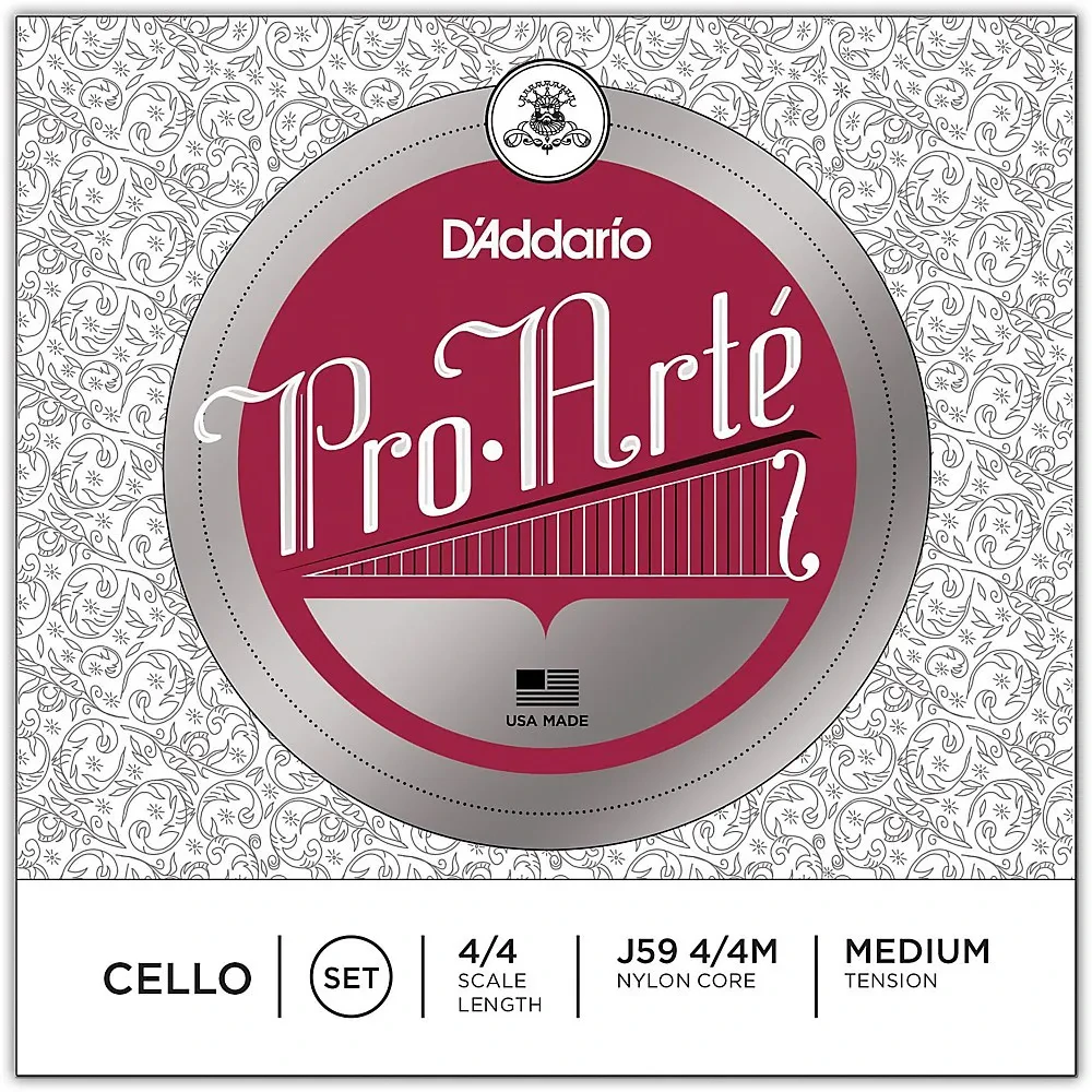 Б/У Струны для виолончели D'Addario J59 4/4M 4/4, перлоновое ядро, среднее натяжение