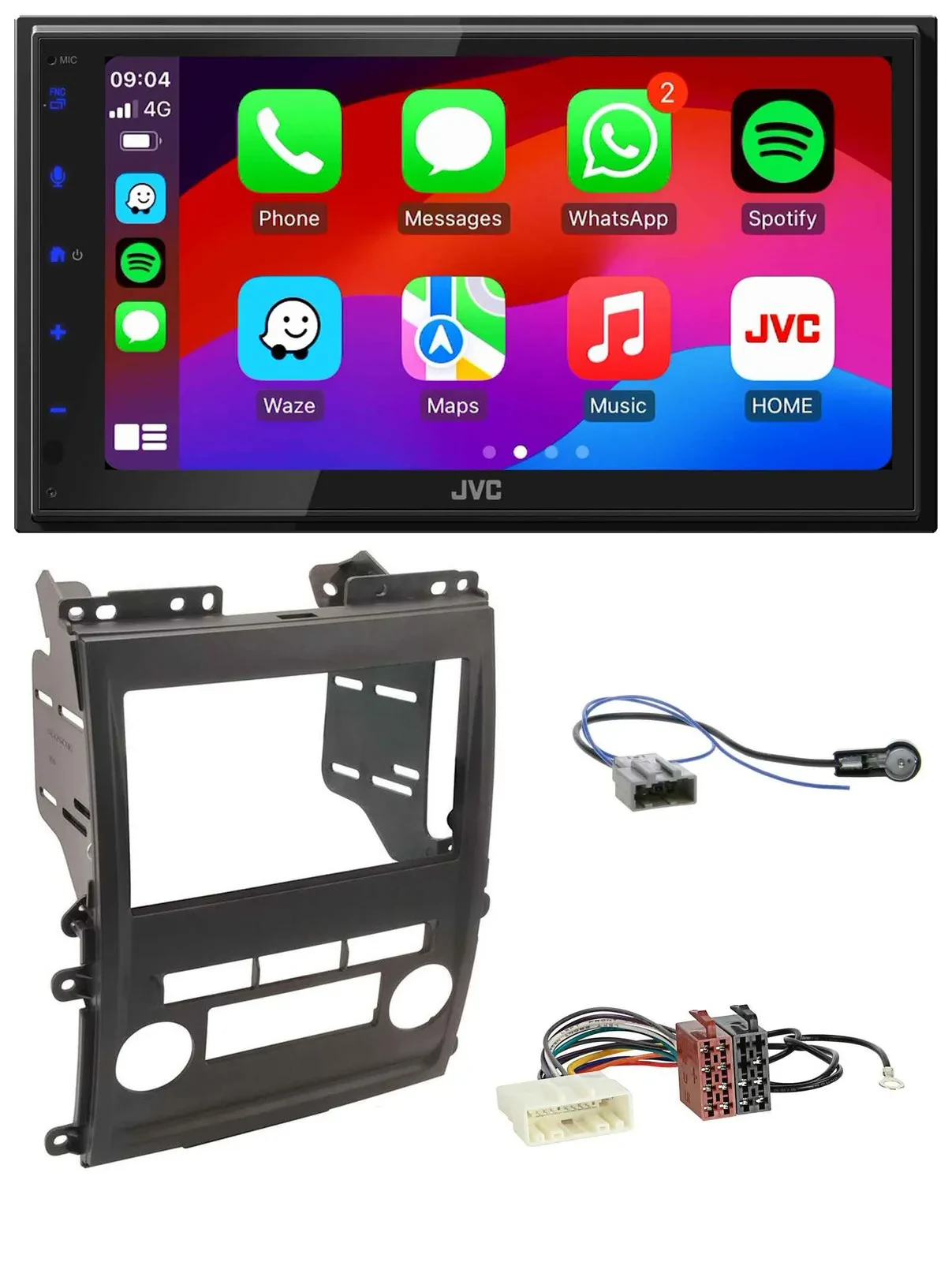 Автомагнитола JVC 2-DIN, Bluetooth, DAB, USB (для Nissan Xterra 2009–2011)