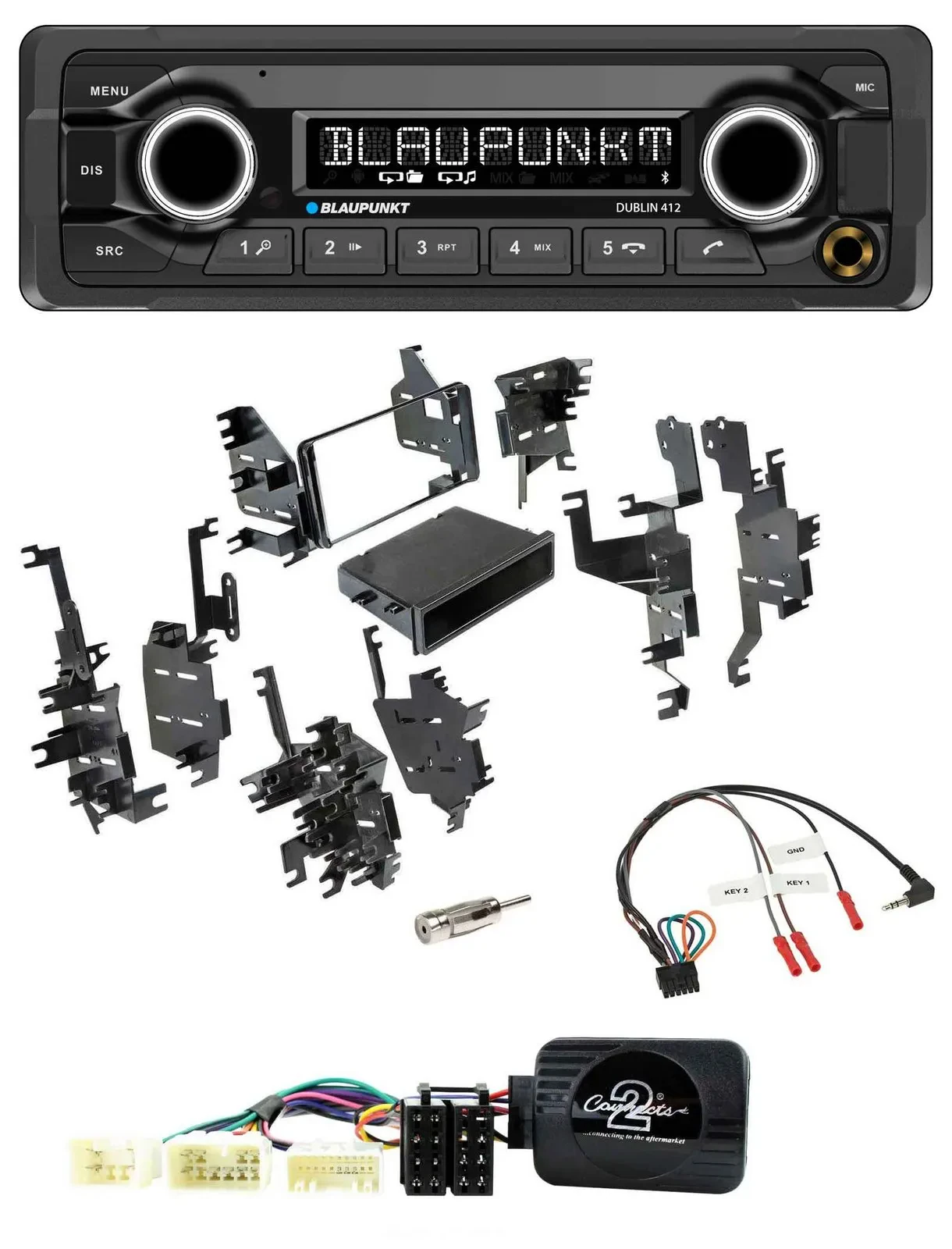 Blaupunkt MP3 Bluetooth USB Lenkrad Autoradio für Toyota FJ (ab 2007)